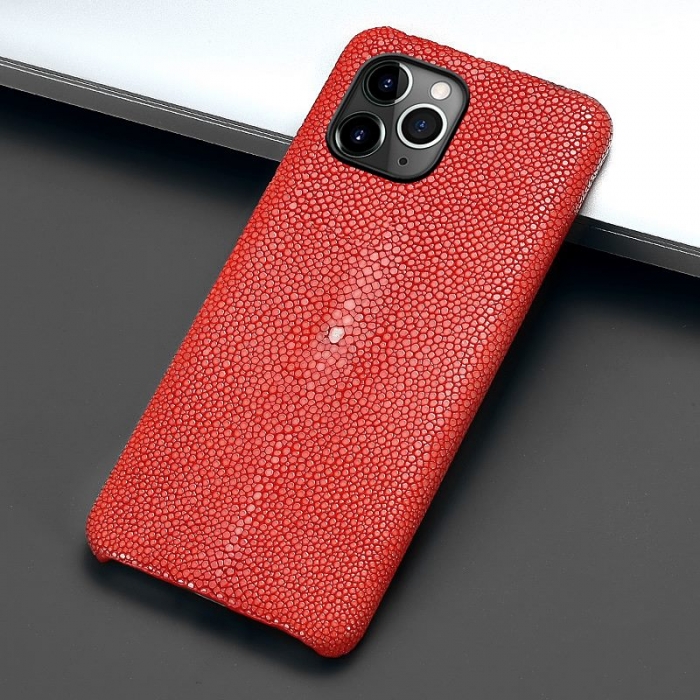 Stingray Leather iPhone 12 Pro and 12 Pro Max Cases-Red