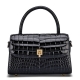 Small Alligator Top Handle Purses Vintage Shoulder Handbags-Black