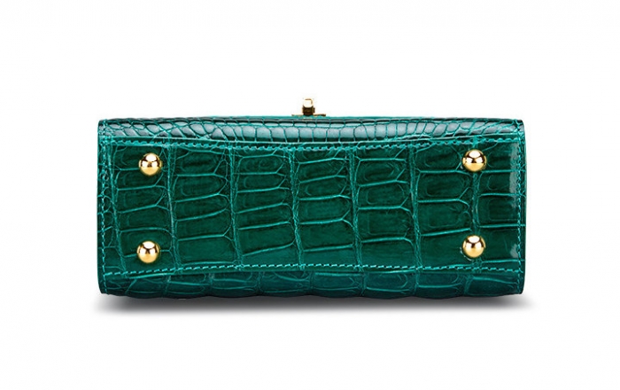 Small Alligator Top Handle Purses Vintage Shoulder Handbags-Bottom
