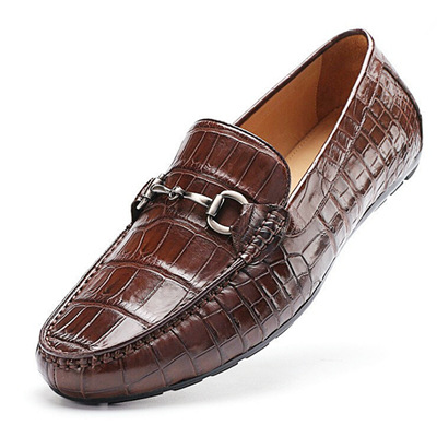 Alligator Shoes, Alligator Penny Loafers Driving Style Moccasin Shoes