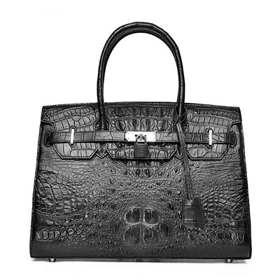 Crocodile Handbags Top Handle Padlock Bags