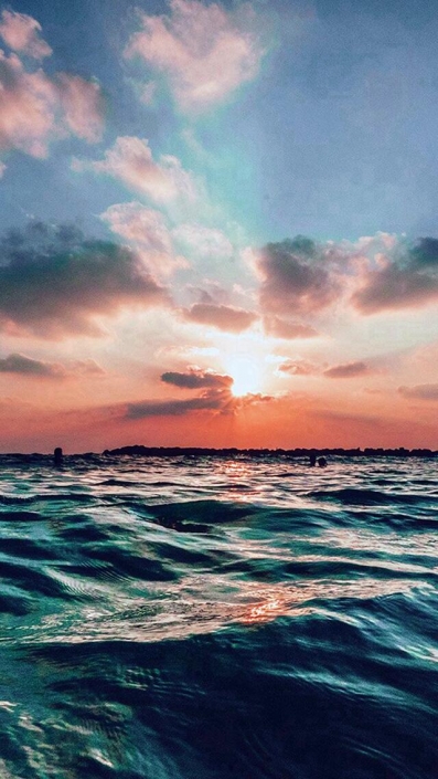 Summer Sunset Ocean-iPhone Wallpaper