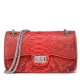 Snakeskin Crossbody Bag Snakeskin Chain Clutch Purse-Red