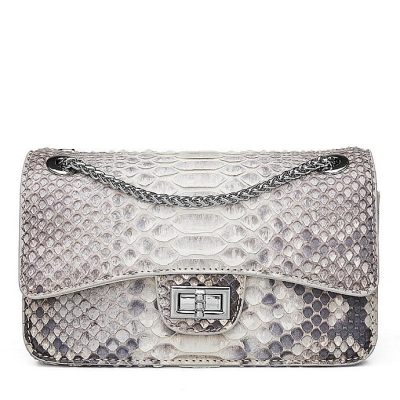 Snakeskin Crossbody Bag Snakeskin Chain Clutch Purse-White