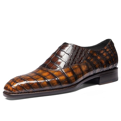 Alligator Leather Slip-On Loafer Party Shoes for Men