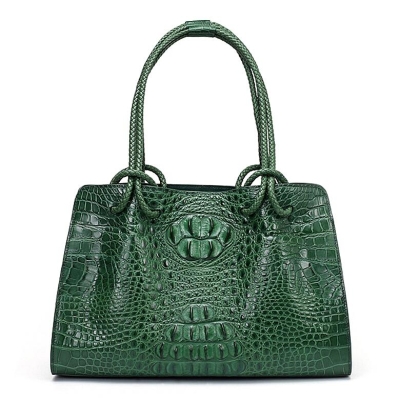 Stylish Crocodile Handbags Shopping Bags-Green