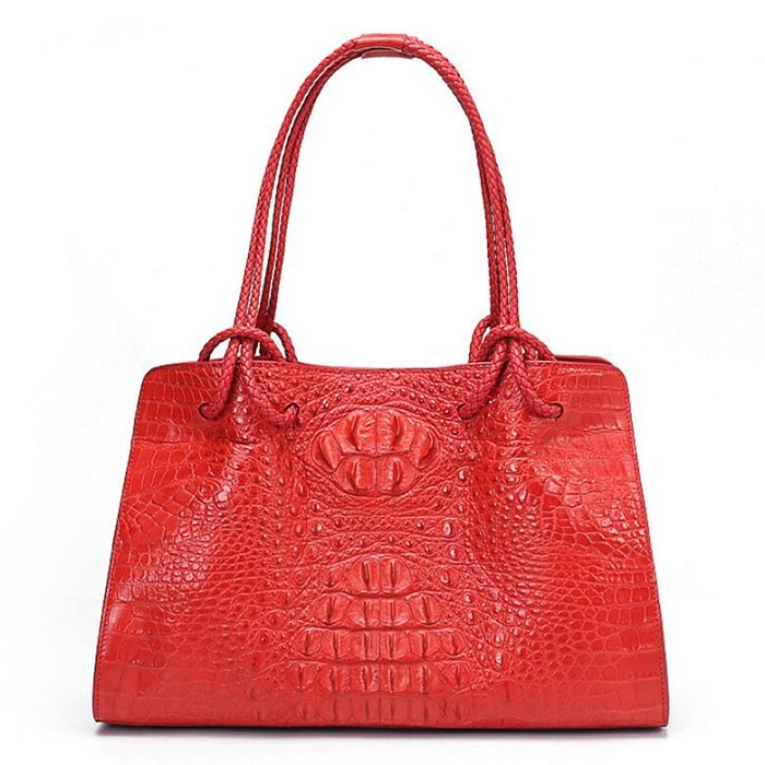 Stylish Crocodile Handbags Shopping Bags-Red