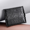 Snakeskin Bifold Wallets Slim Python Skin Wallets-Black