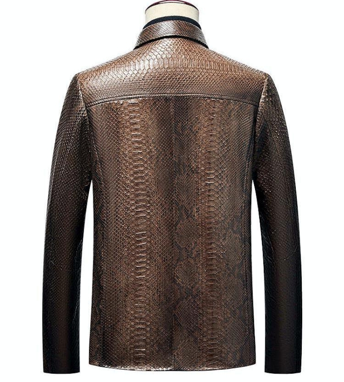 Formal Snakeskin Jackets Brown Python Skin Jackets