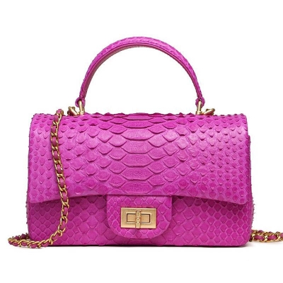 Designer Snakeskin Shoulder Handbags Satchel Purses-Purple
