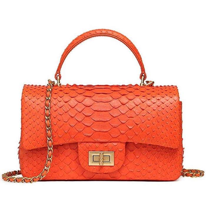 Designer Snakeskin Shoulder Handbags Satchel Purses-Red