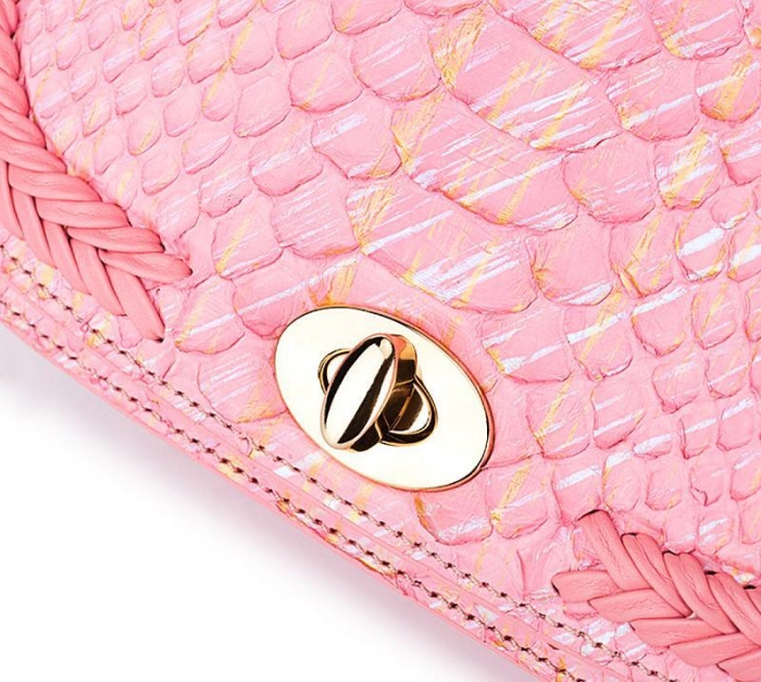 Snakeskin Gold Top Handle Purses Crossbody Bags-Details